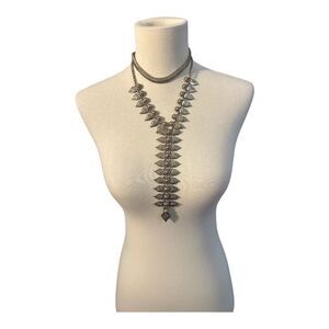 Macys gold tone choker attached necklace NWT